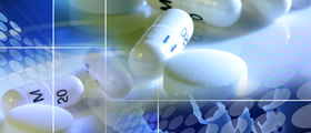 pills on abstract background